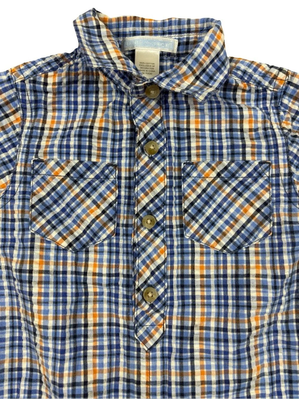 Janie & Jack‎ Plaid Nautical Romper 6-12M Preppy Baby Boy EUC